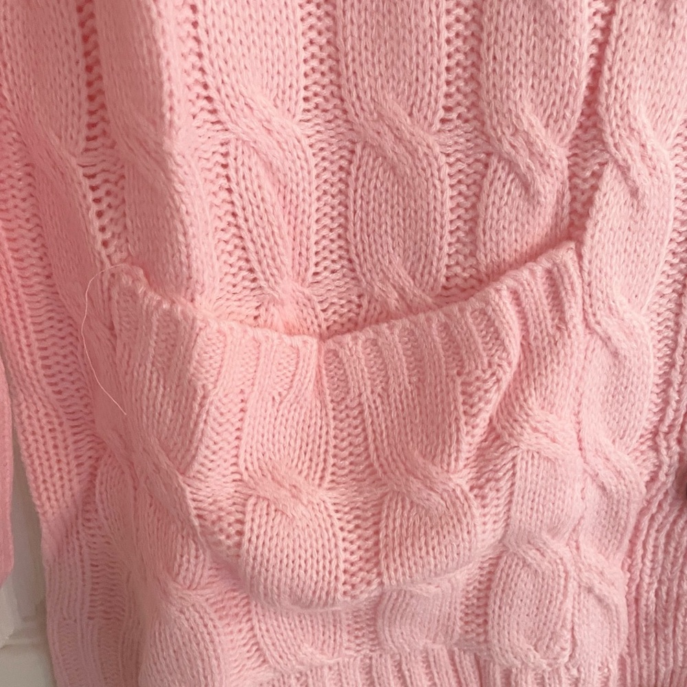 Pink Cable Knit Cardigan - Picture 3 of 4